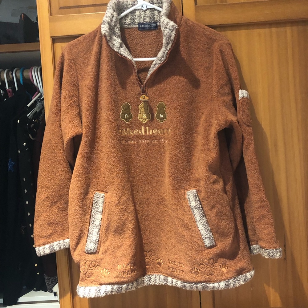 Japanese dog 3/4 zip sweater